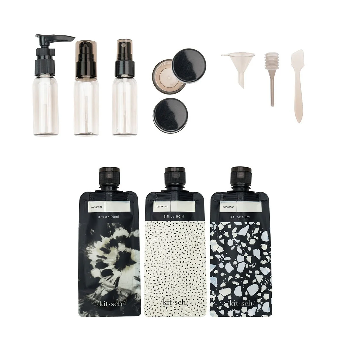 11pc Travel Bottle Set - Black - Image 2