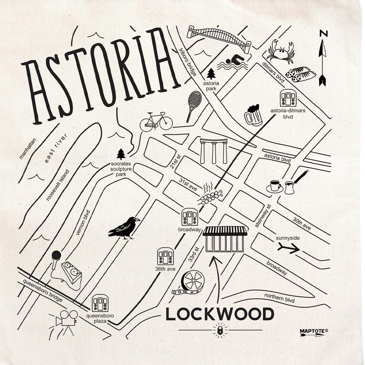 Astoria Map Grocery Tote - Image 4