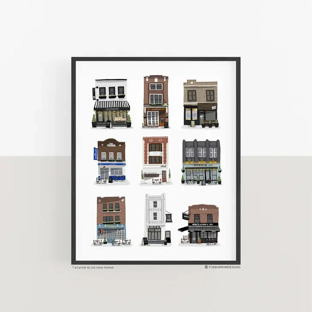 Astoria Shop Fronts 8"x10" Print with Matboard Frame