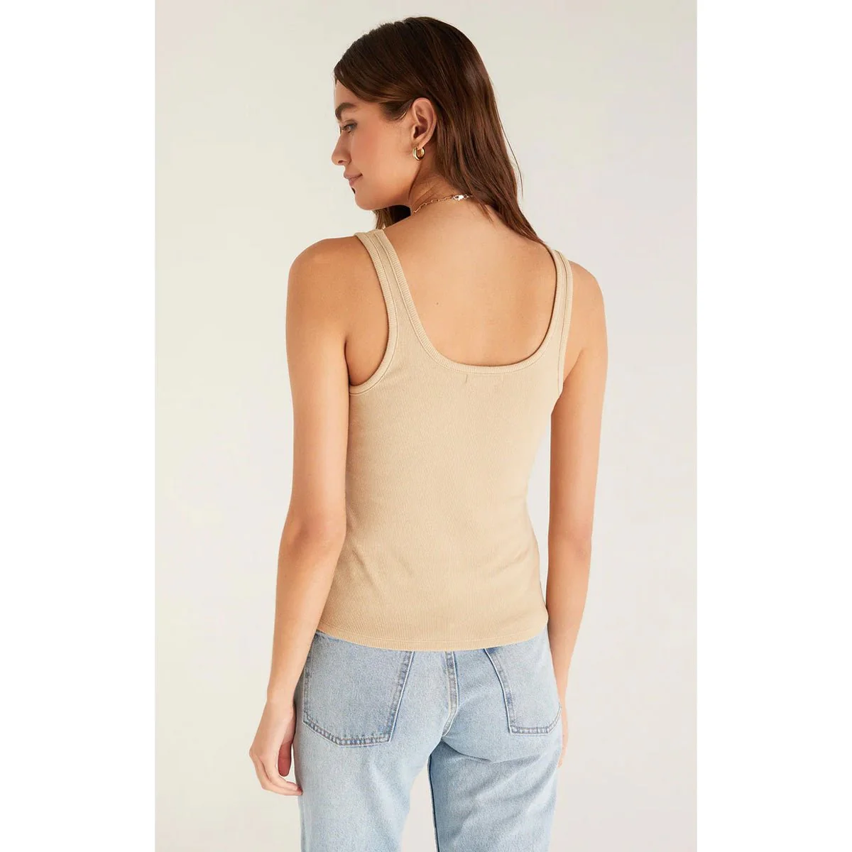 Audrey Rib Tank in Warm Sands - Image 3