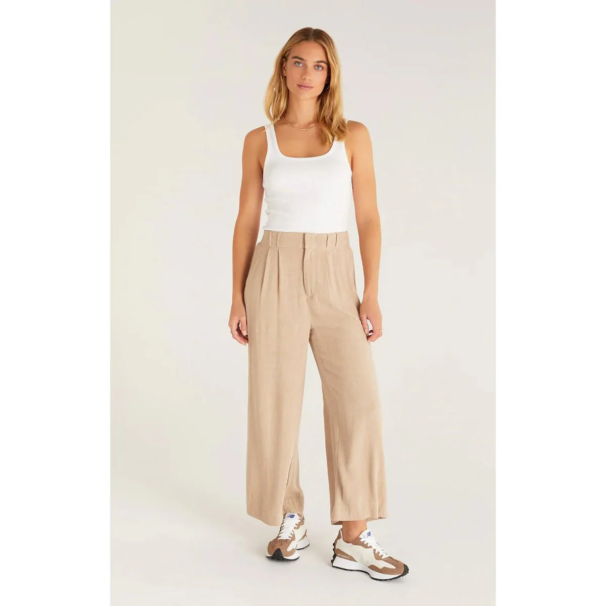 Audrey Rib Tank in White - Image 3