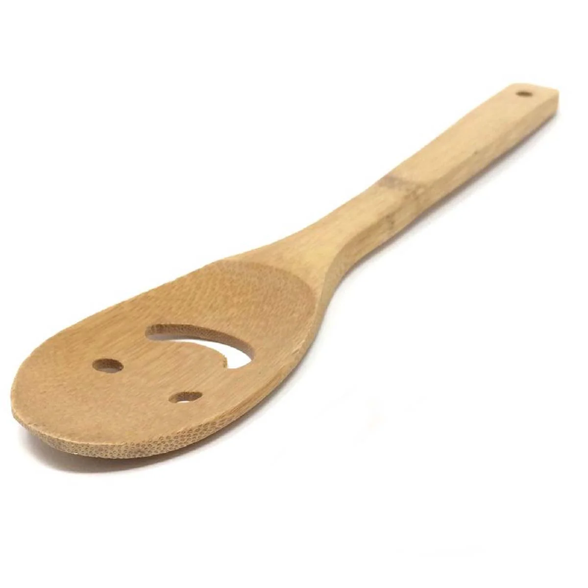 Bamboo Smiley Face Slotted Spoon