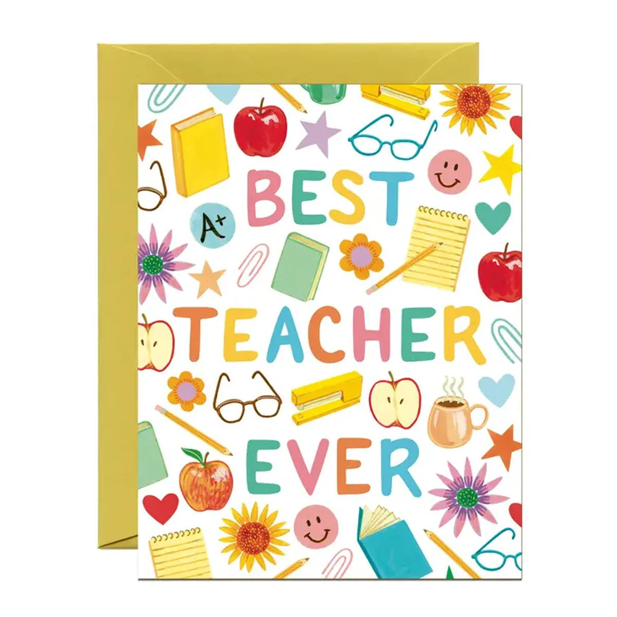 Best Teacher Ever Icons Greeting Card