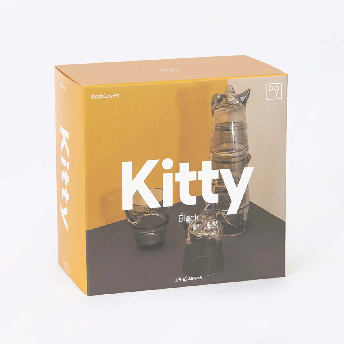 Black Kitty Stackable Glasses