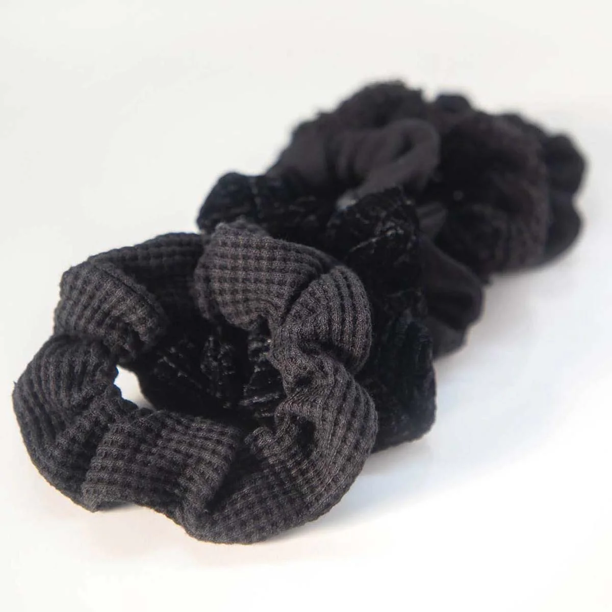 Black Textured Scrunchies - Image 2