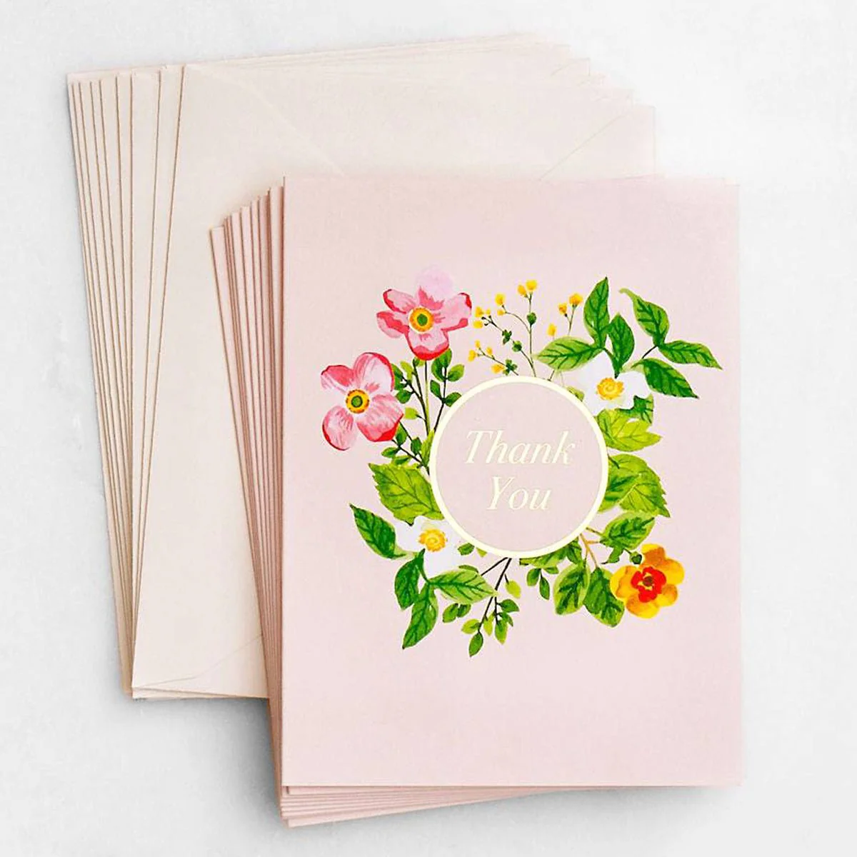 Blush Botanical Thank You - Box of 10 Cards