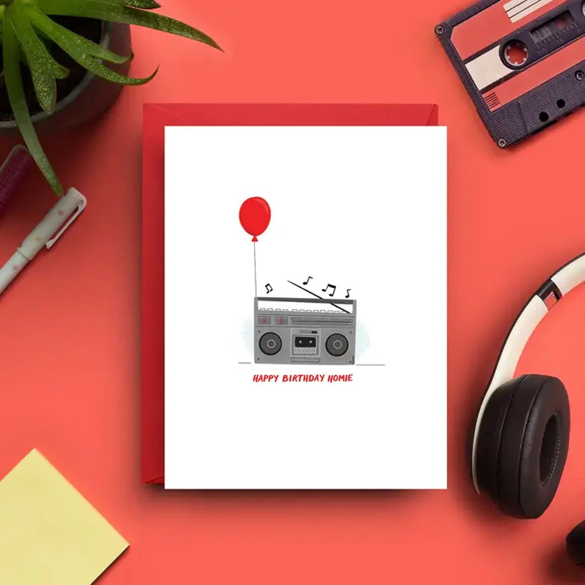 Boom Box Birthday Card