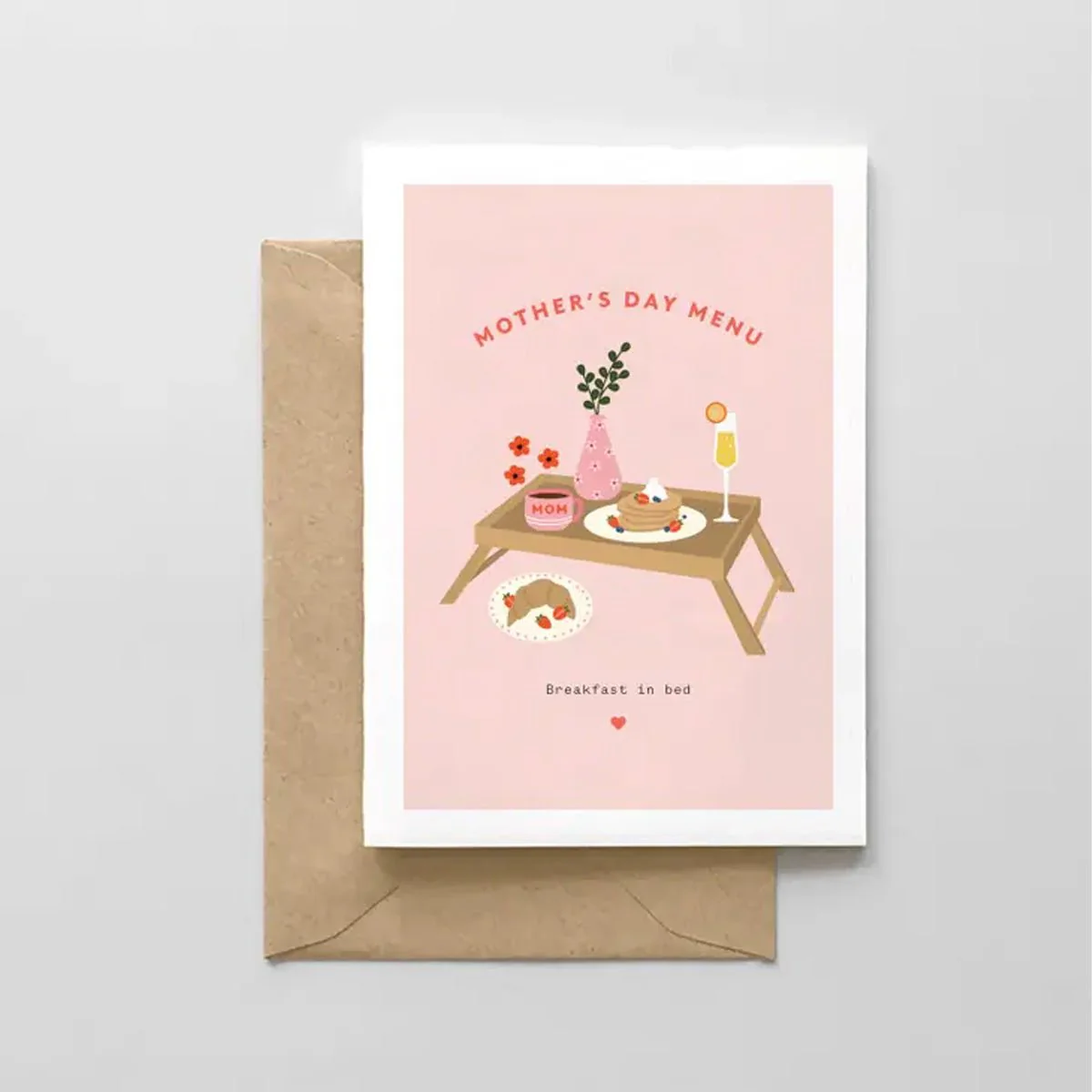 Breakfast in Bed Menu Mother's Day Card