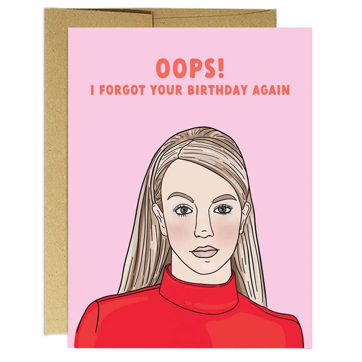 Britney Oops Belated Birthday Card