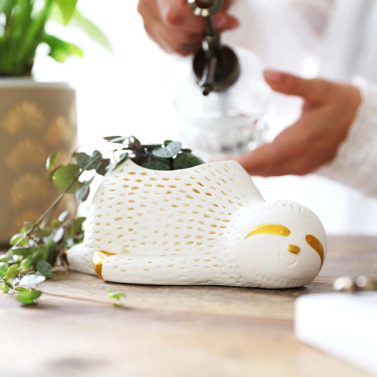 Ceramic Sleepy Sloth Planter - Image 2