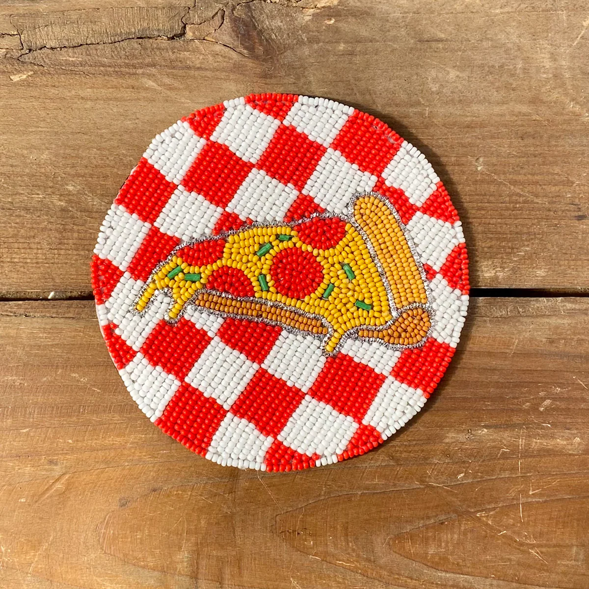 Checkered Slice Beaded Coaster - Image 3
