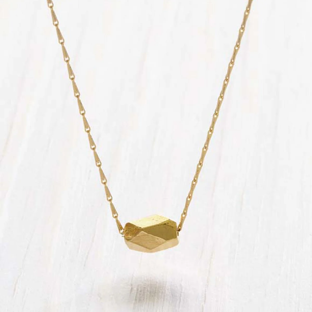 Faceted Nug Necklace - 14kt Vermeil 18"