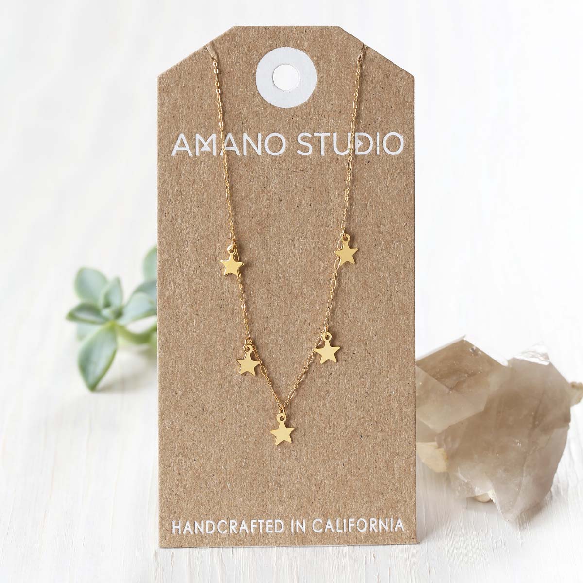 Five Charm Necklace - Stars - Image 3