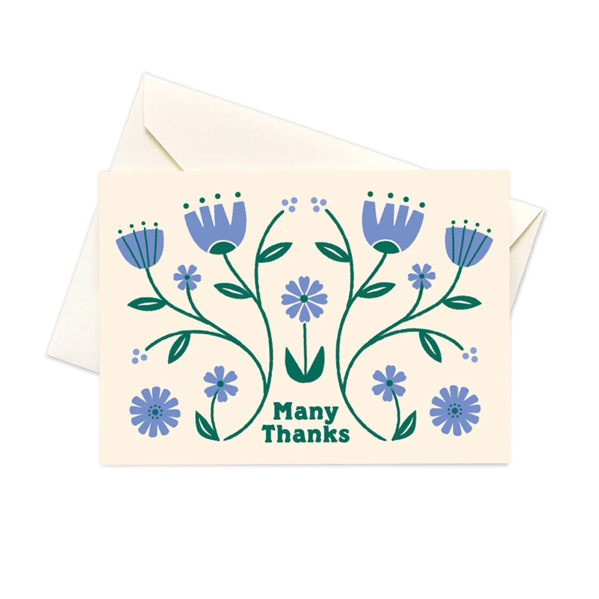 Floral Periwinkle Thank You Notes - Box of 10