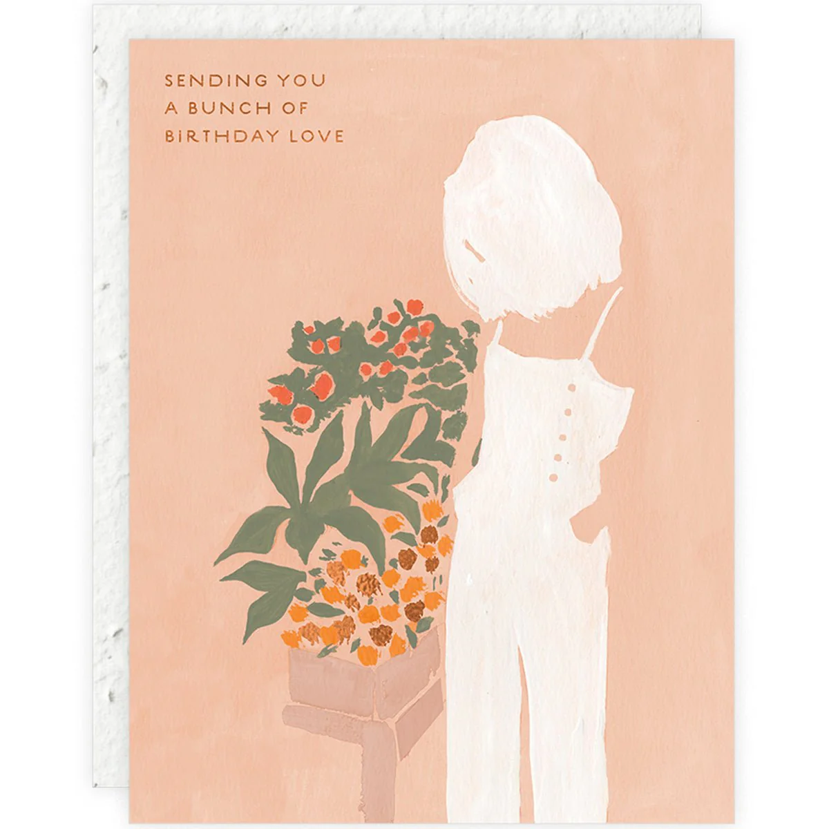 Girl And Flowers Plantable Birthday Card