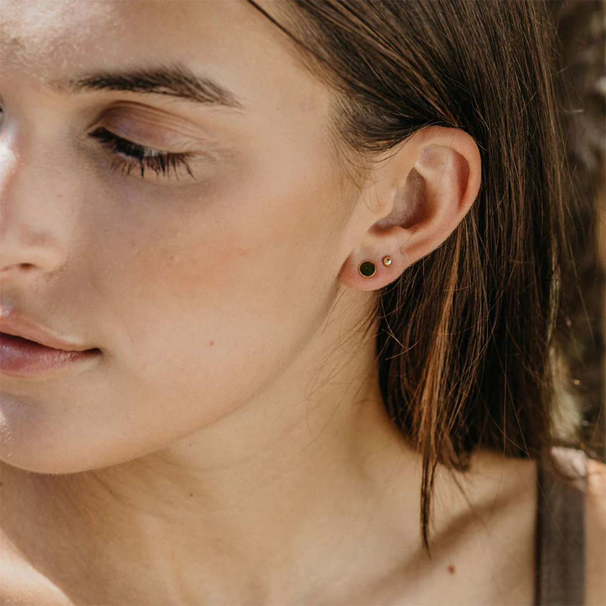 Gold Amano Studs - Dot Studs - Image 3
