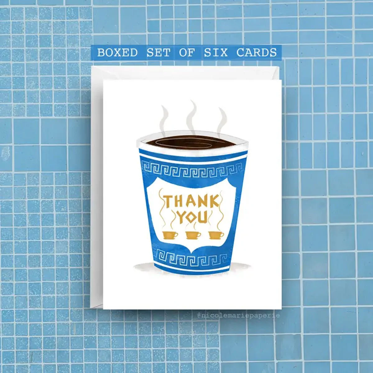 Greek Coffee Thanks - Box of 6 Cards