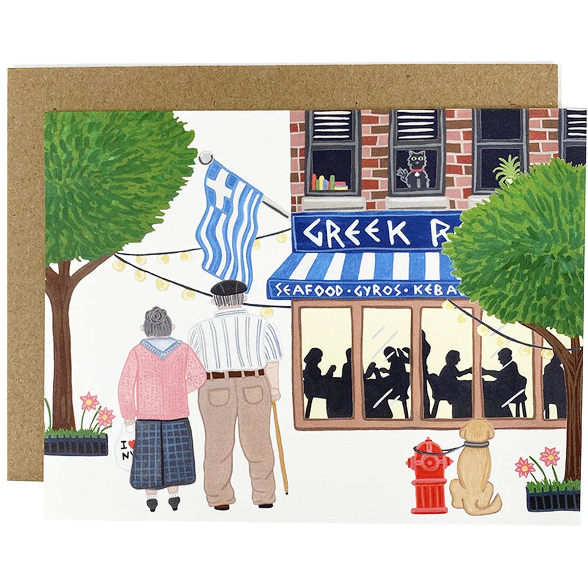 Greek Summer Love Greeting Card