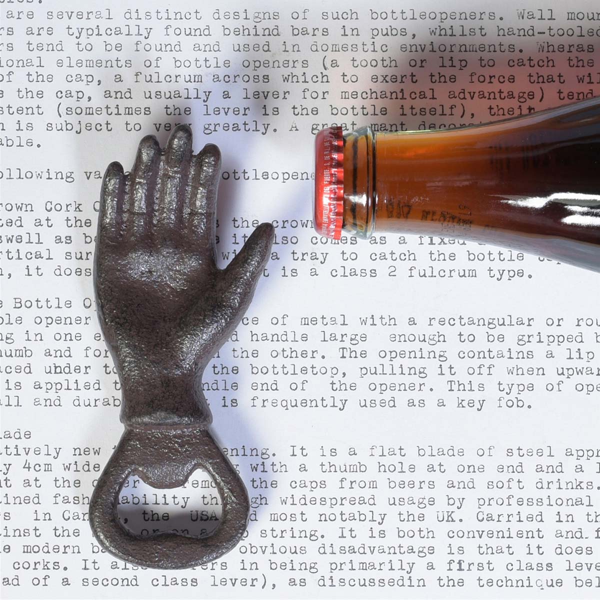 Hand Bottle Opener - Cast Iron