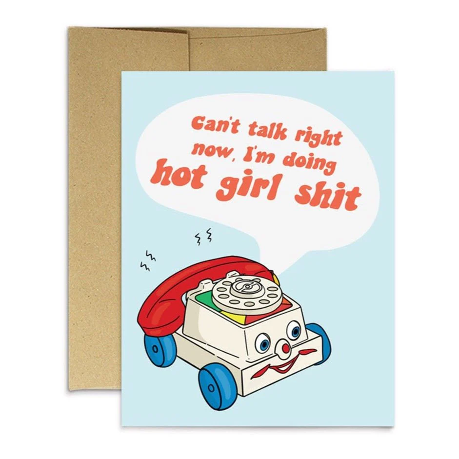 Hot Girl Phone Greeting Card