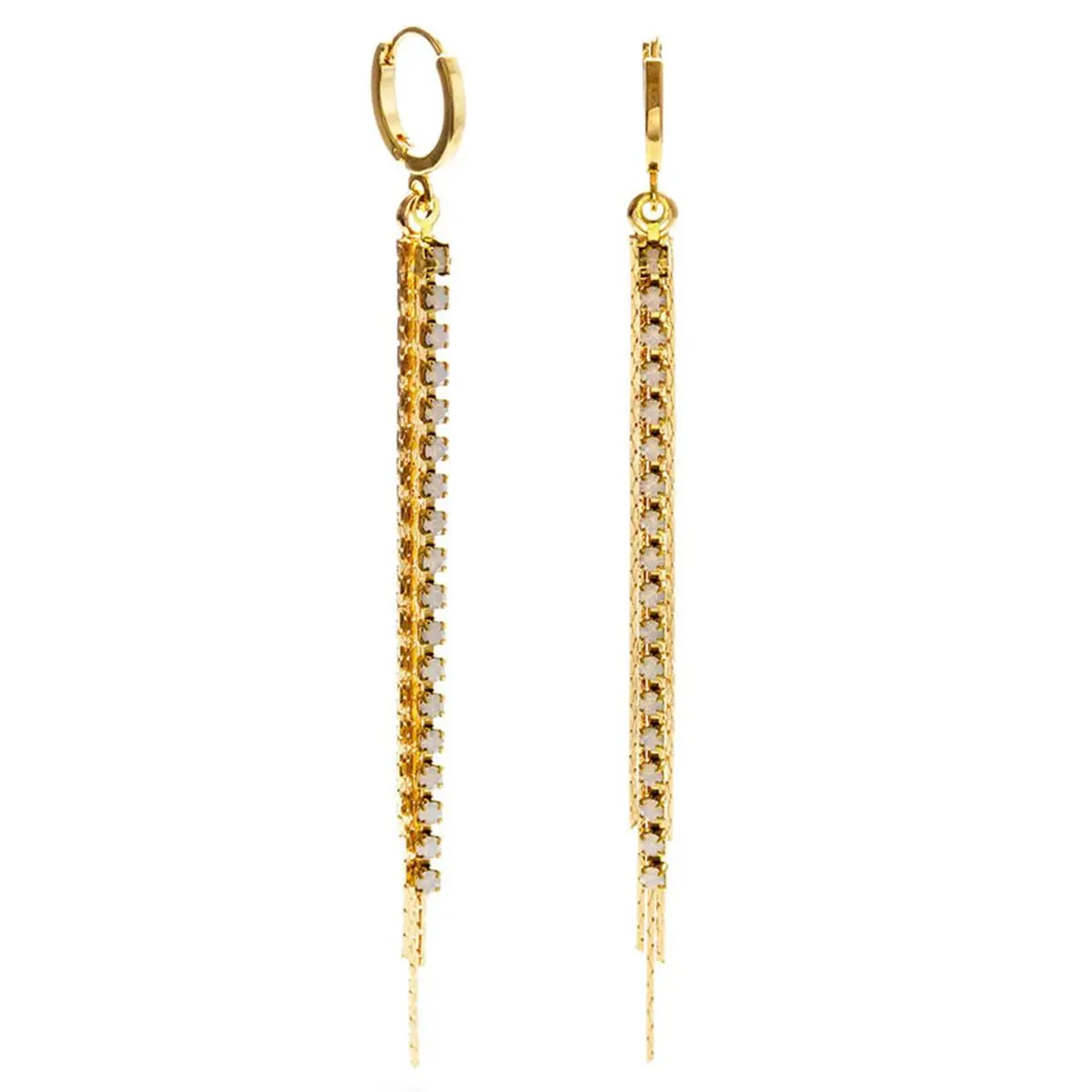 Huggie Duster Hoops- Opal