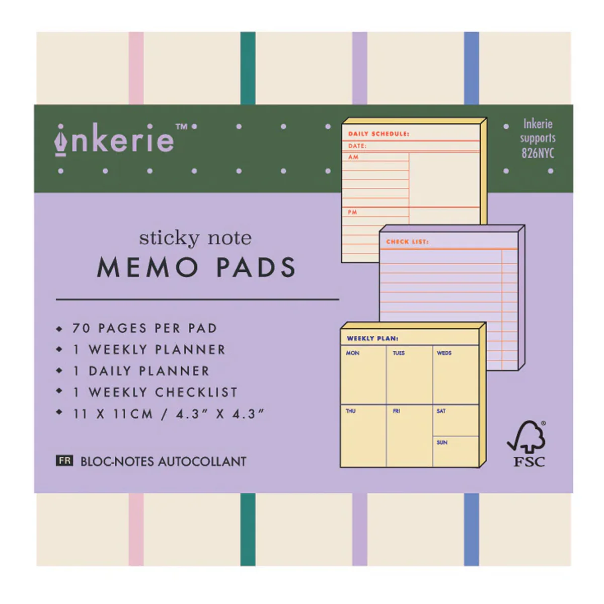 Inkerie Set of 3 Sticky Note Memo Pads - Image 3