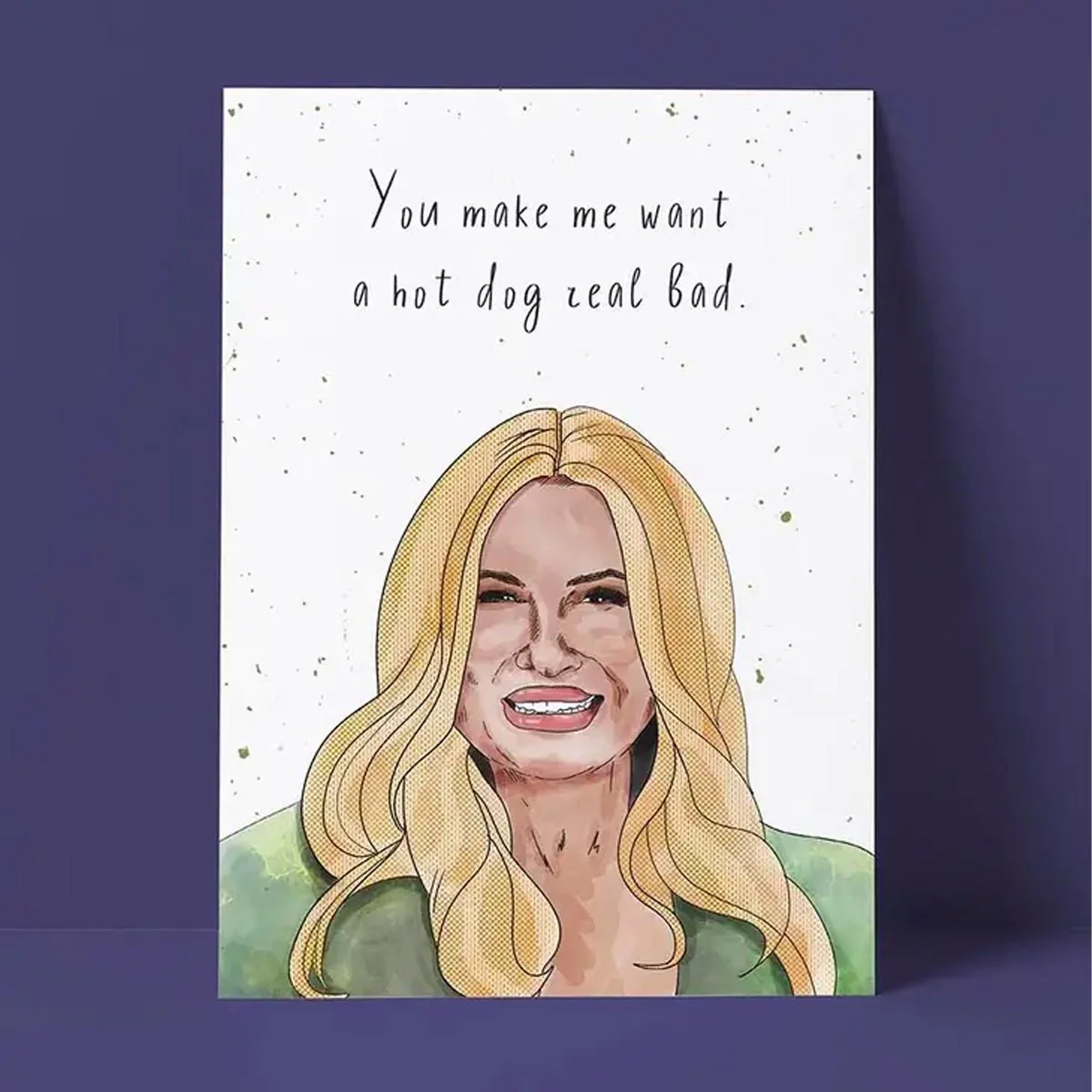 Jennifer Coolidge Hot Dog Birthday Card