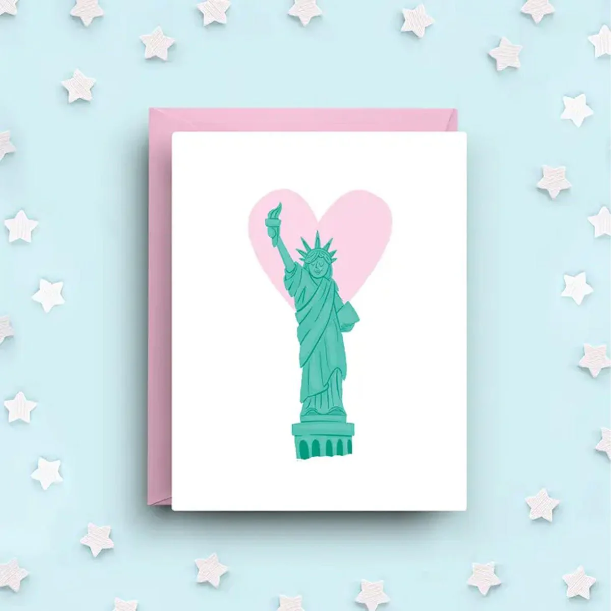 Lady Liberty Heart Greeting Card