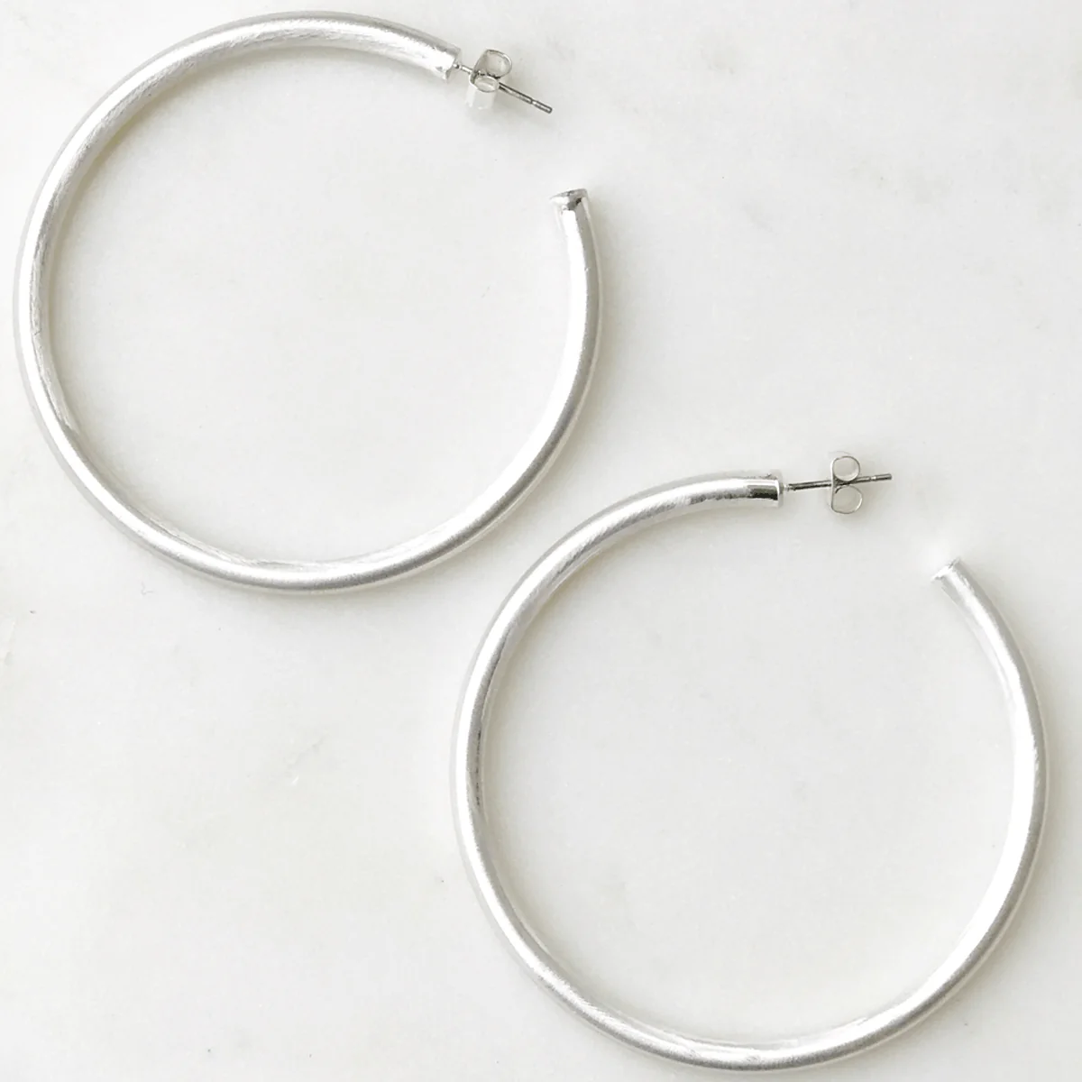 Large Metal Hoop Earrings - Image 2