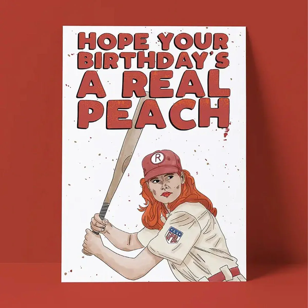 League of Their Own Peach Birthday Card