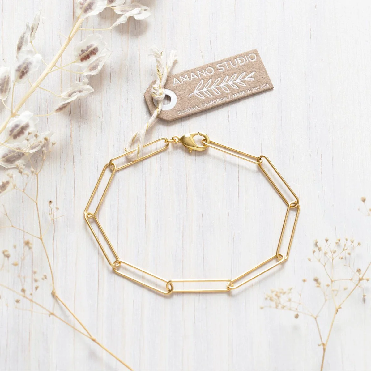 Long Link Paperclip Chain Bracelet
