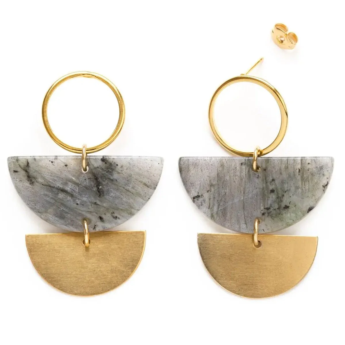 Lunar Labradorite Studs