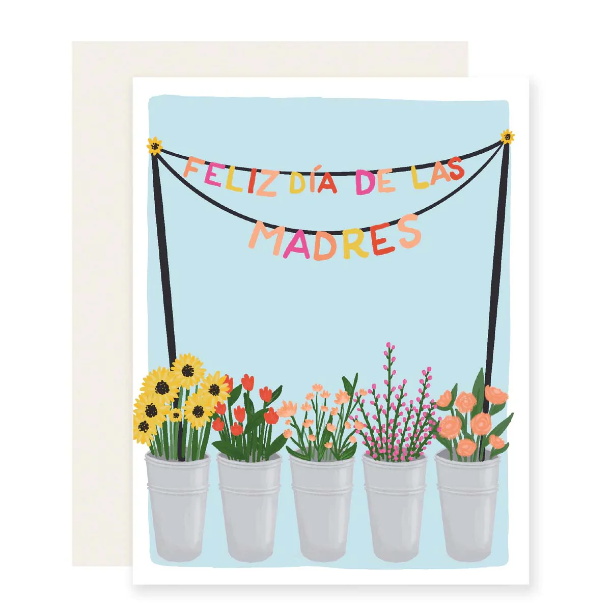 Madres Flower Banner Greeting Card