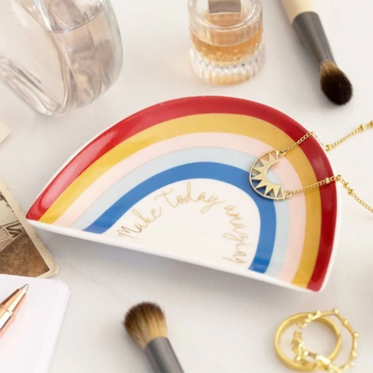 Make Today Amazing Rainbow Trinket Dish