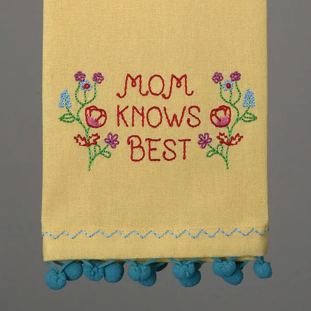 Mom Knows Best Embroidered Kitchen Towel - Image 2