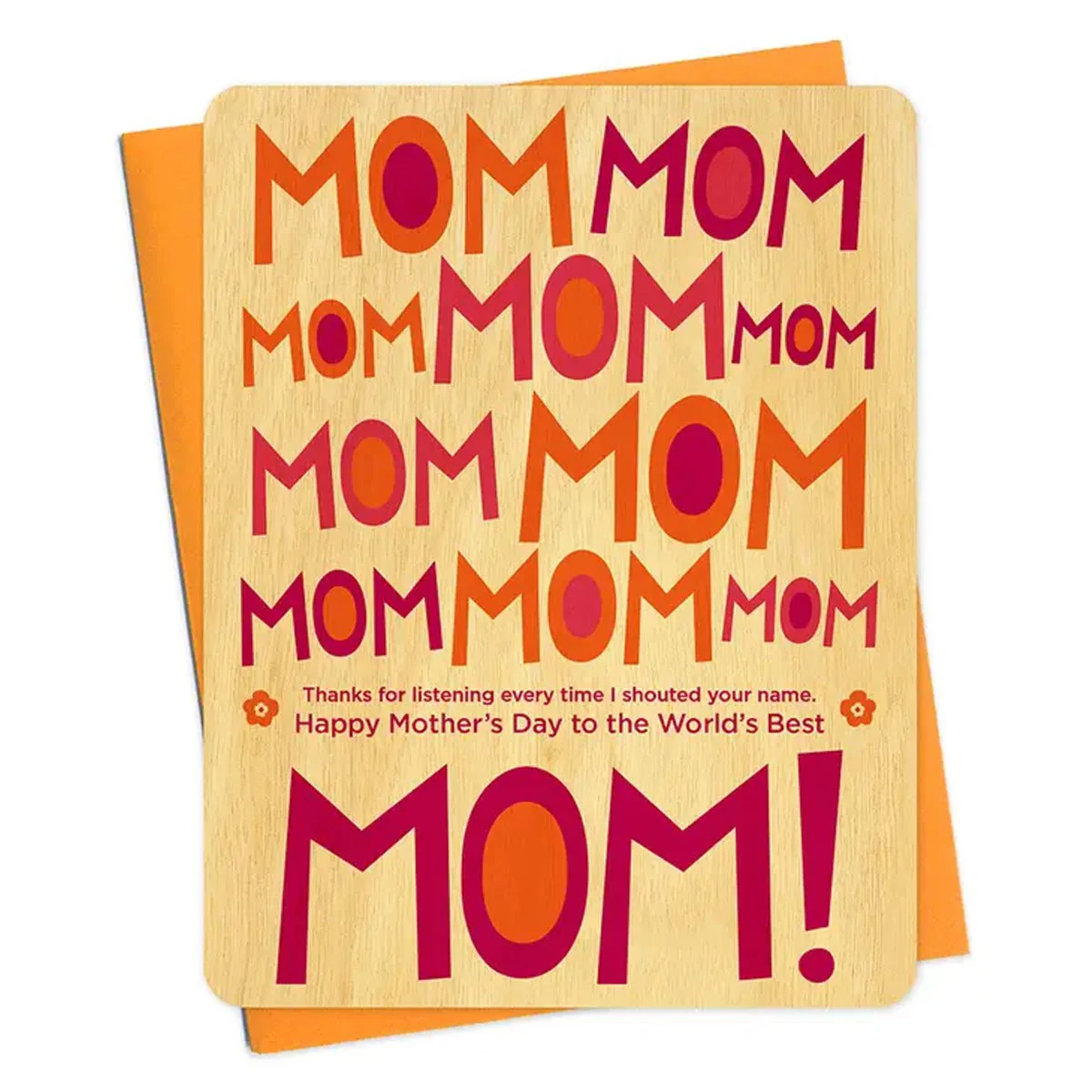 Mom Shout Out Real Wood Greeting Card