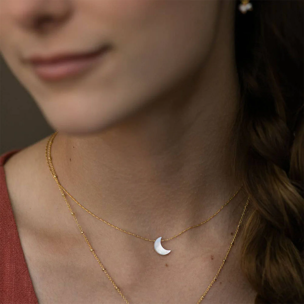 Mother of Pearl Moon Necklace - Image 3
