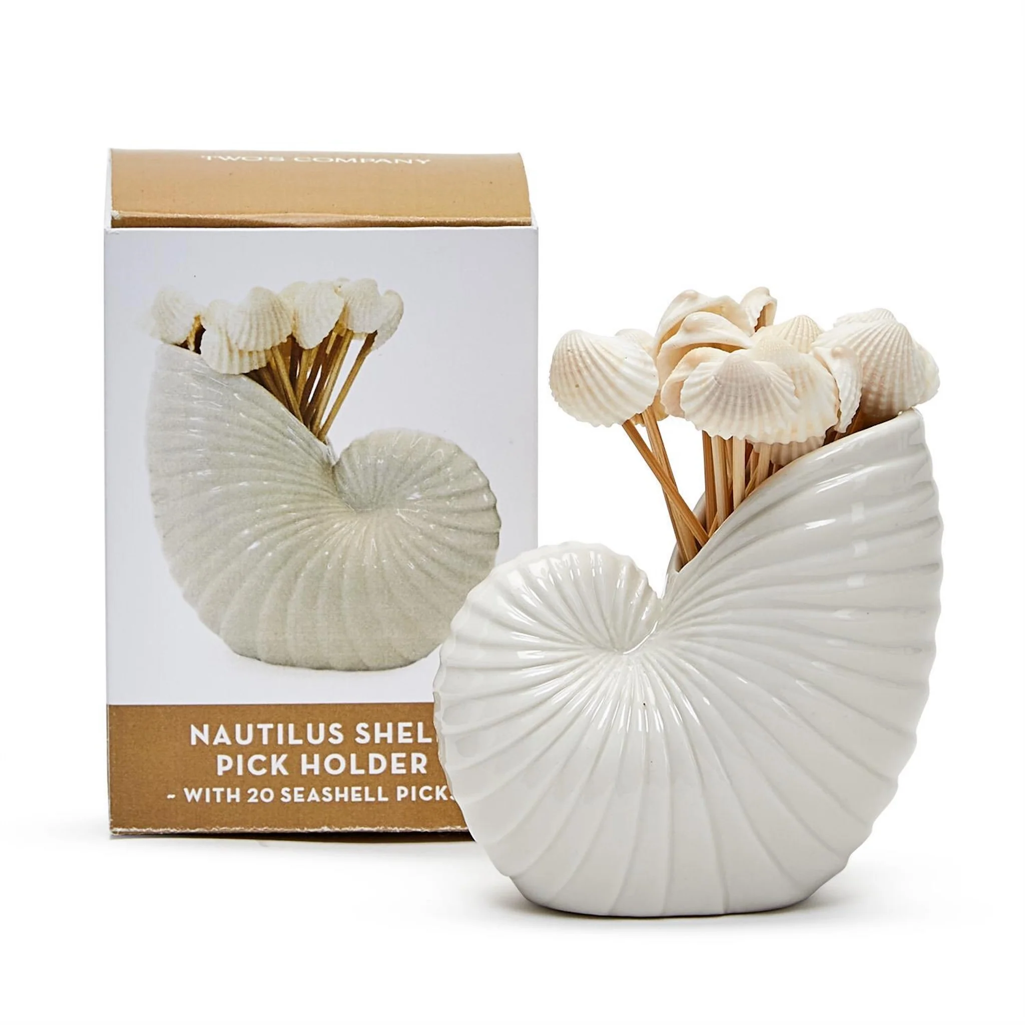 Nautilus Shell with 20 Seashell Picks - Image 3