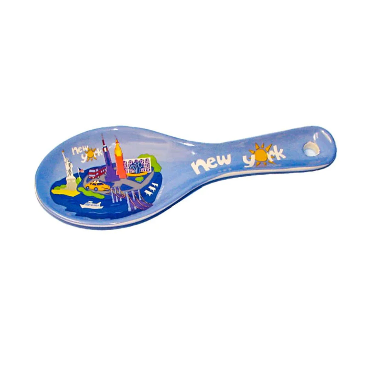 New York Blue Ceramic Spoon Rest