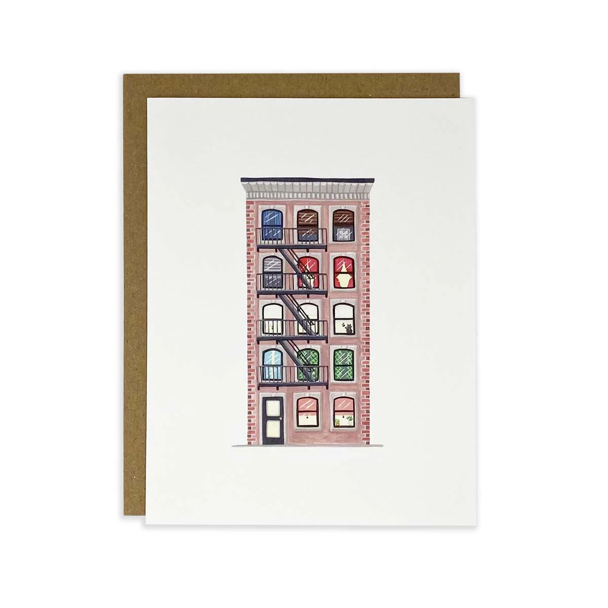 NYC Brownstone Greeting Card