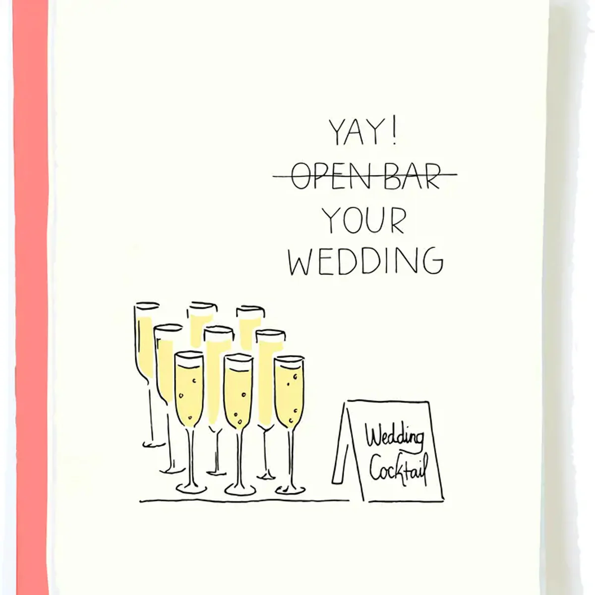 Open Bar Flutes Wedding Card