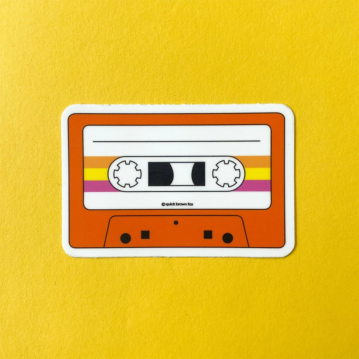Orange Cassette Tape Sticker