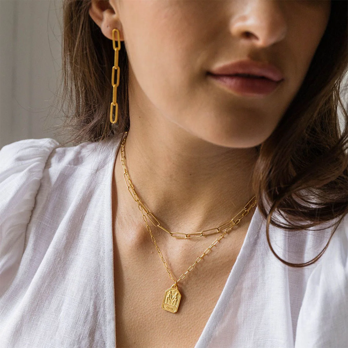 Paperclip Chain Earrings - Image 2