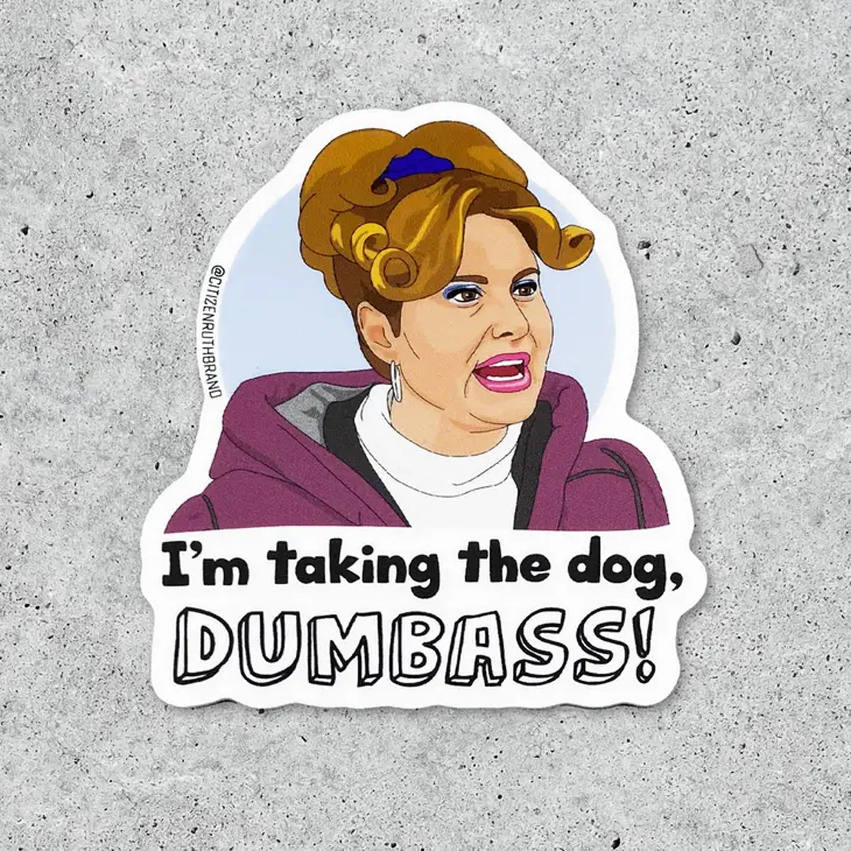 Paulette Taking the Dog Sticker