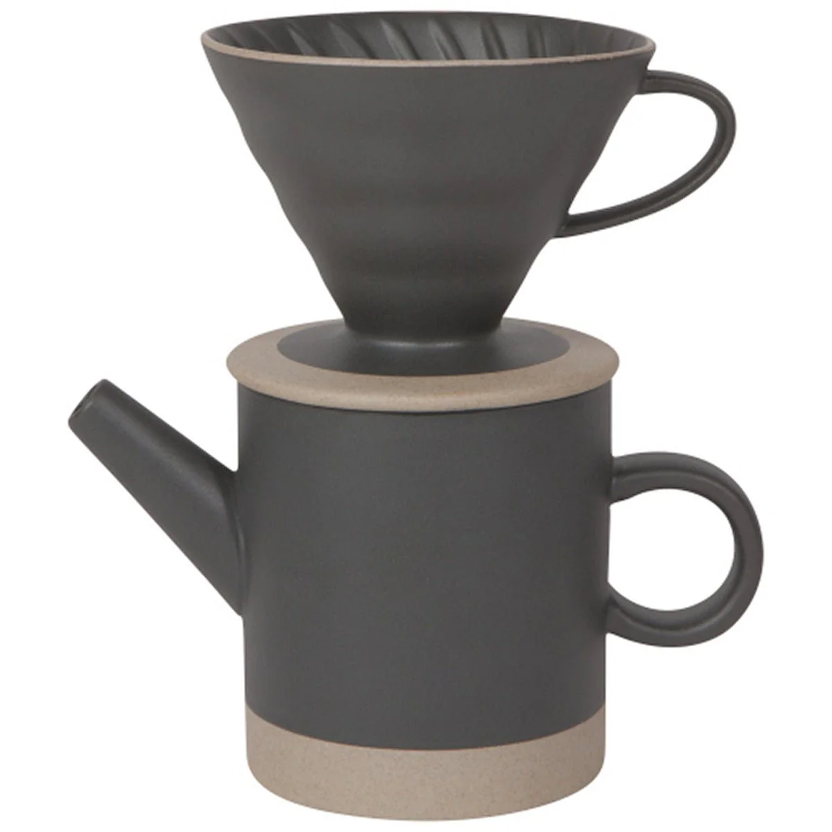 Pour Over Coffee Set in Matte Black Ceramic