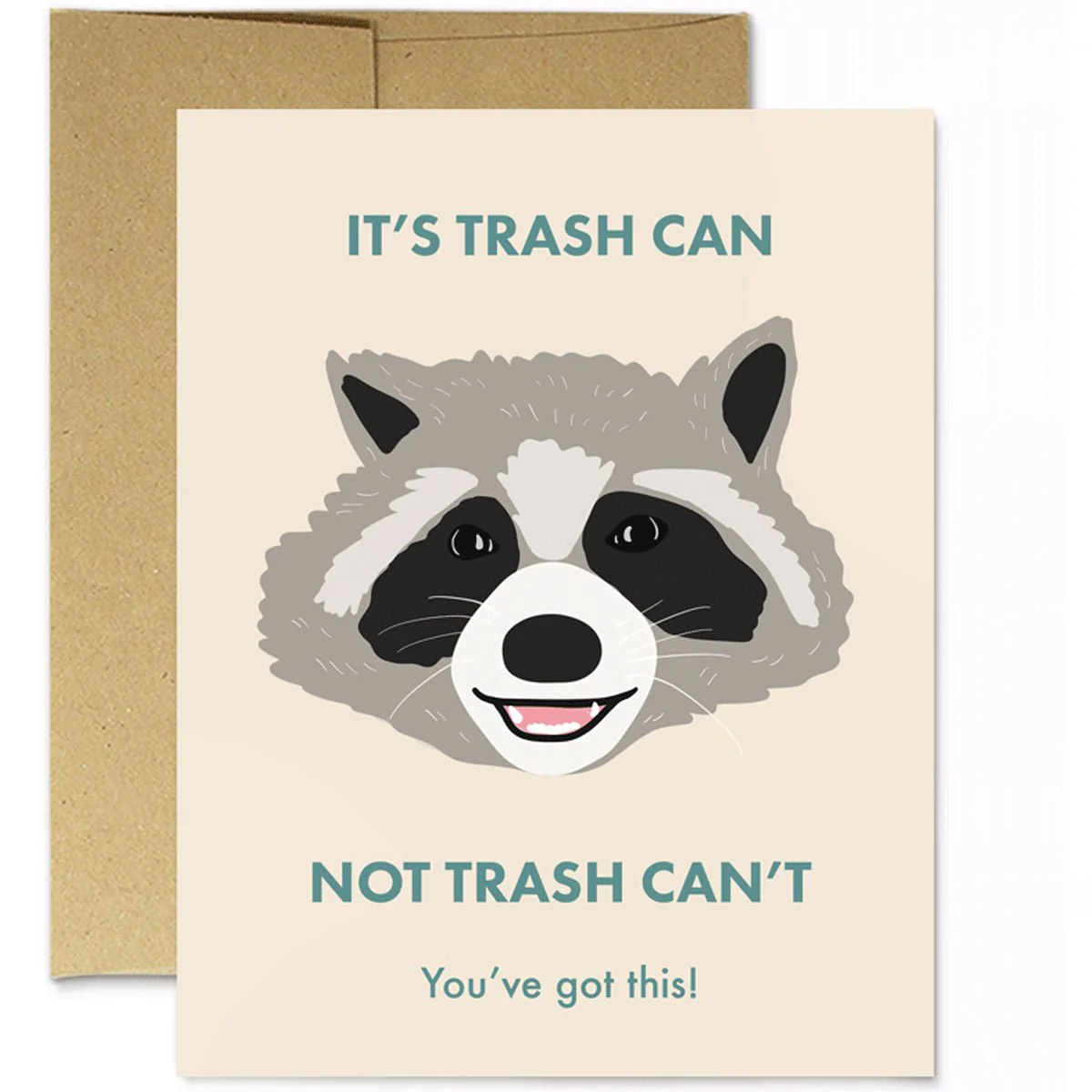 Raccoon Trash Can Greeting Card