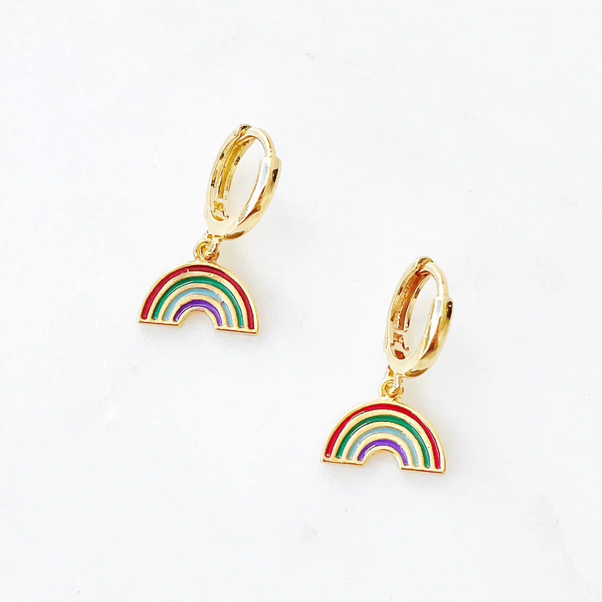 Rainbow Huggie Earrings