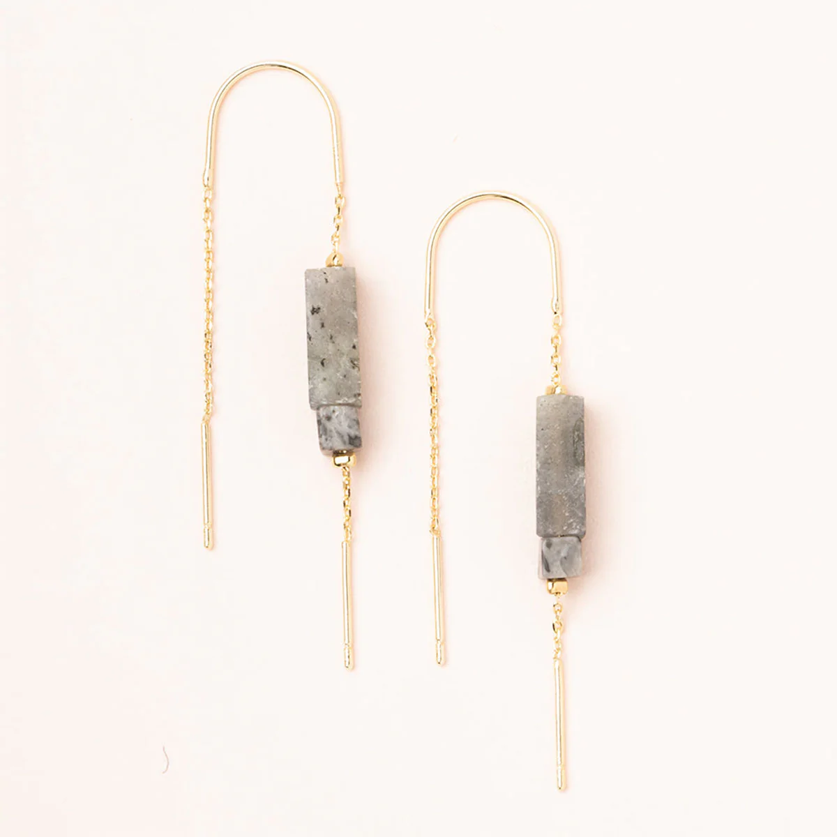 Rectangle Stone Threader Earring - Image 6