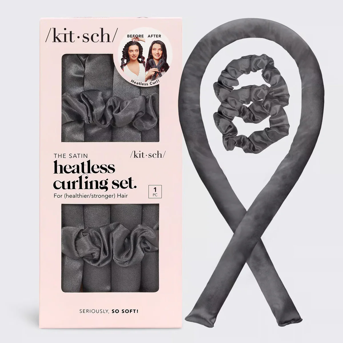 Satin Heatless Curling Set - Charcoal - Image 3