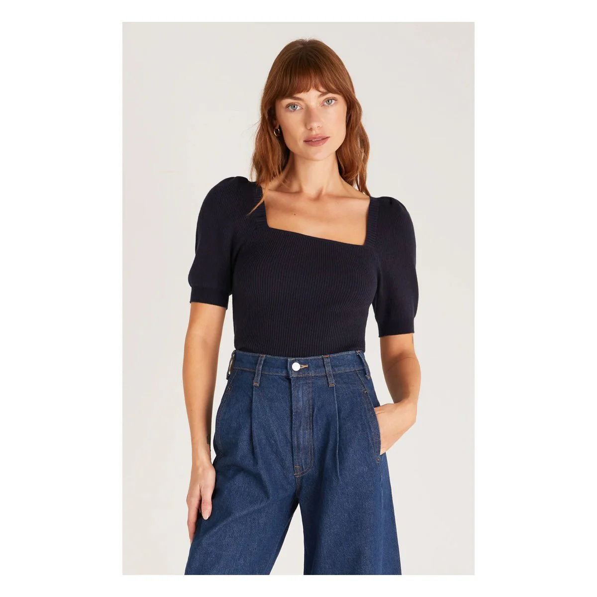 Sibyl Sweater Top in Deep Navy
